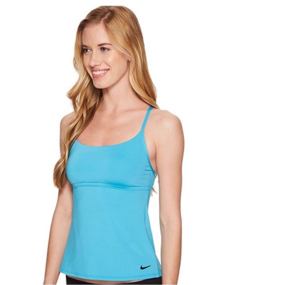 Nike Adjustable Strap Light Blue Fury Tankini Top - Picture 3 of 12